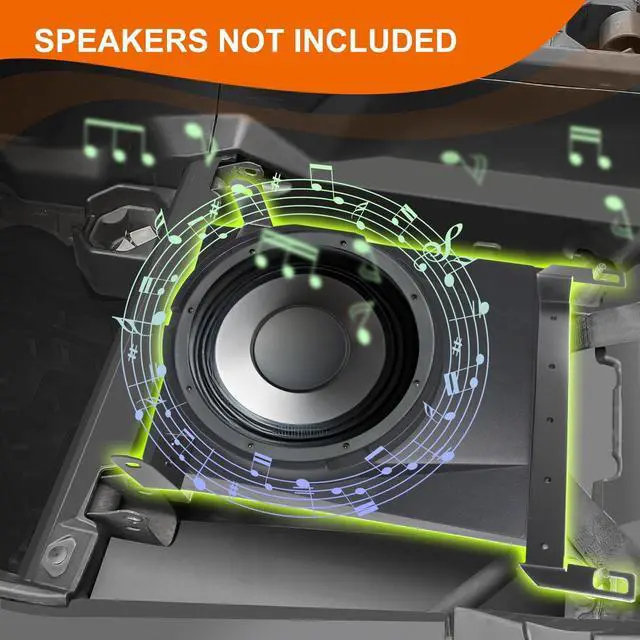 Alt view image 2 of 5 - CUSAUTV 10" Under Seat Speaker Pod Panel for Maverick R, Front Underseat Speaker Enclosures Boxes Pods Mount Compatible with Can Am Maverick R MAX X RS 2024+ Accessories