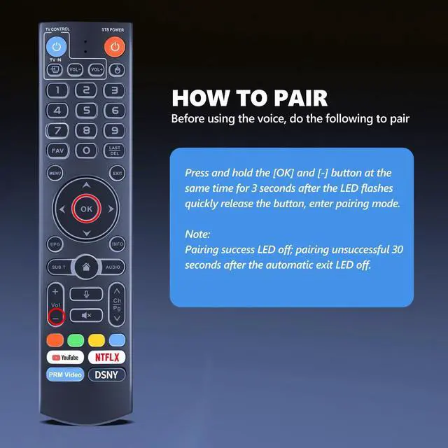 Alt view image 4 of 5 - PZL V5 Pro Replacement Backlit Voice Remote Control for Vseebox V3 Pro, V3 Plus, V5 Pro, V1, V1 Pro, V2, V2 Pro, V1 Max, Elite, Max