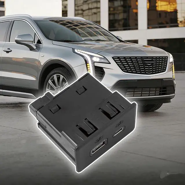 Alt view image 2 of 5 - USB Port Receptacle with USB-C 12V Socket Fit for Cadillac Escalade XT4 for Chevy Silverado for Suburban Tahoe for GMC Sierra Yukon Replacement for 13529873 13540938 13512381 13558185 13536384