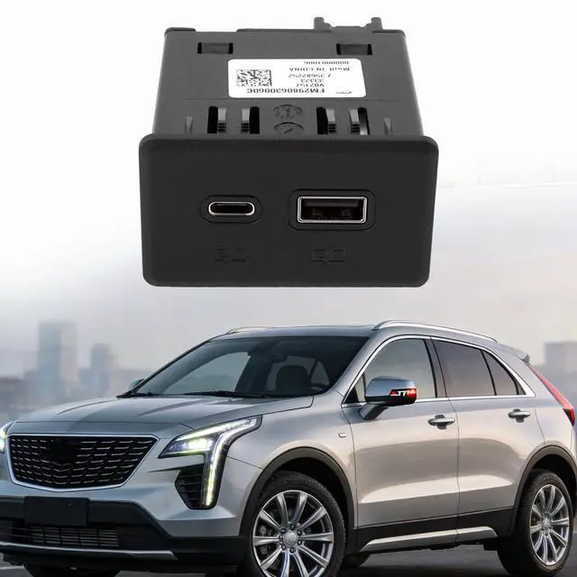 Alt view image 5 of 5 - USB Port Receptacle with USB-C 12V Socket Fit for Cadillac Escalade XT4 for Chevy Silverado for Suburban Tahoe for GMC Sierra Yukon Replacement for 13529873 13540938 13512381 13558185 13536384