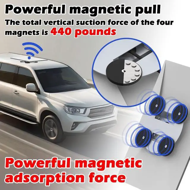 Alt view image 4 of 5 - 440-lb Magnetic Vehicle Roof Mount Compatible with Starlink Gen 3 Satellite Dish, Ideal for Car, RV, Truck & Metal Surface Installation