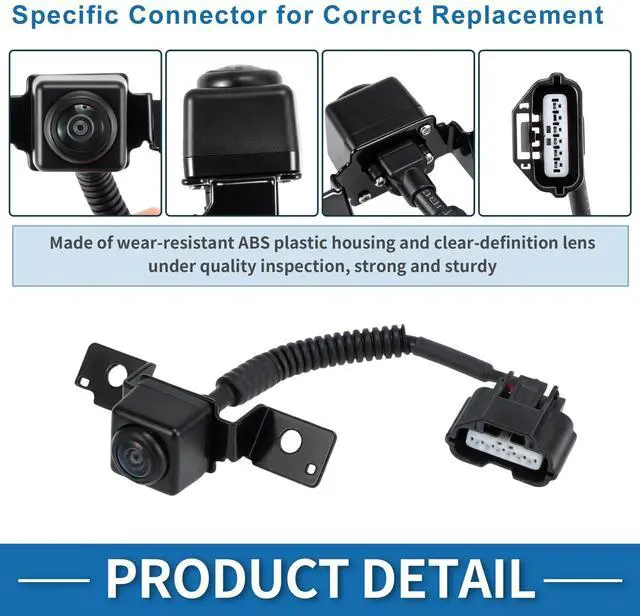 Alt view image 4 of 5 - HEROFFIX Front View Grille Camera for Infiniti Q50 Q50L 2014-2023 Park Assist Camera Wide Angle Cam Replace No.284F1-4GA1A/284F14GA1A