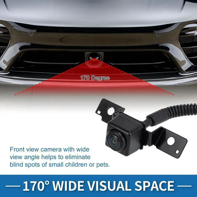 Alt view image 3 of 5 - HEROFFIX Front View Grille Camera for Infiniti Q50 Q50L 2014-2023 Park Assist Camera Wide Angle Cam Replace No.284F1-4GA1A/284F14GA1A