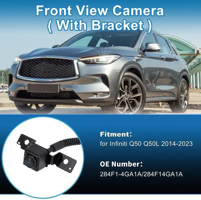 Alt view image 2 of 5 - HEROFFIX Front View Grille Camera for Infiniti Q50 Q50L 2014-2023 Park Assist Camera Wide Angle Cam Replace No.284F1-4GA1A/284F14GA1A