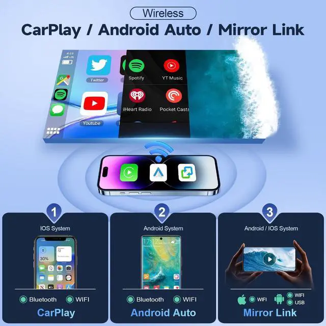 Alt view image 3 of 5 - Leadfan Android Car Radio Stereo for Dodge Grand Caravan 2011-2020 Chrysler Town & Country 2011-2016 Grand Voyager 2011-2015 with Wireless Carplay Android Auto, 9'' Touchscreen WIFI BT GPS Navi