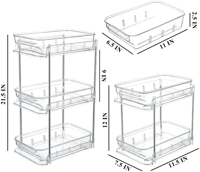 Alt view image 2 of 5 - IPENP Clear CD Organizer, 3-Tier Sliding Drawer Storage Shelf - Holds 72 CDs, Versatile Organizer for VCDs DVDs CDs, Cosmetics, Cups (3-Tier)