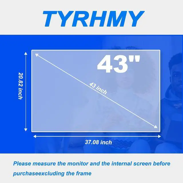 Alt view image 5 of 5 - TYRHMY Anti Glare TV Screen Protector for 43 Inch LCD, LED etc, Out Blue Light, Anti UV Relieve Eye Strain, New Upgrade Frosted Surface Anti Scratch, No Bubbles