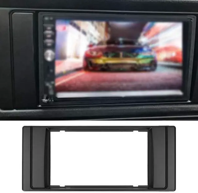 Alt view image 2 of 4 - Acouto 2Din Car Stereo Radio Fascia Trim for 5 Series E39/X5 E53 Navigation Panel Interior Accessory