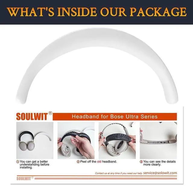Alt view image 4 of 4 - SOULWIT Upgraded Headband Cover for Bose QC Ultra/New QuietComfort Ultra(2nd Gen) Wireless Headphones, Replacement Headstrap Pad Repair Part - Diamond