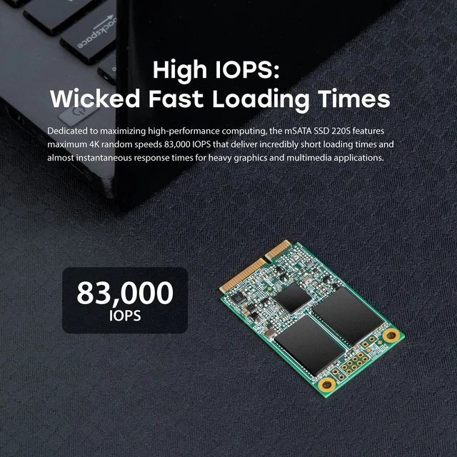 Alt view image 3 of 5 - Transcend 128GB MSA220S mSATA SATA III SSD, SLC Cache