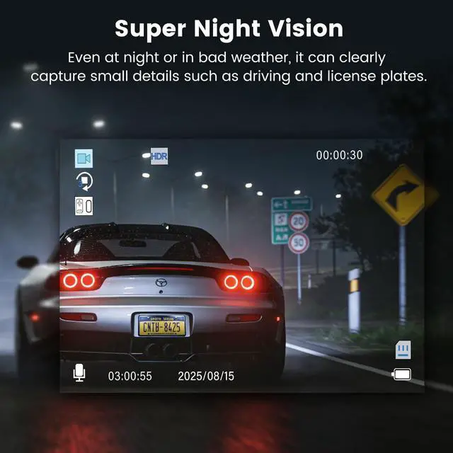 Alt view image 3 of 5 - Miden 2-Channel Dash Cam