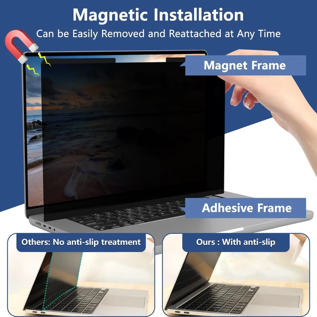 Alt view image 5 of 5 - KiimLaa Magnetic Privacy Screen for Surface Laptop 7 2025 15 Inch