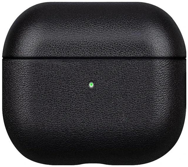Alt view image 3 of 5 - LOPIE Leather Case Compatible with AirPods 3 (Released in 2021), Handmade Case Fully-Wrapped with Full-Grain Leather, Protective Hard Cover for Gen 3 AirPods (Not for AirPod Pro 3rd Generation), Black