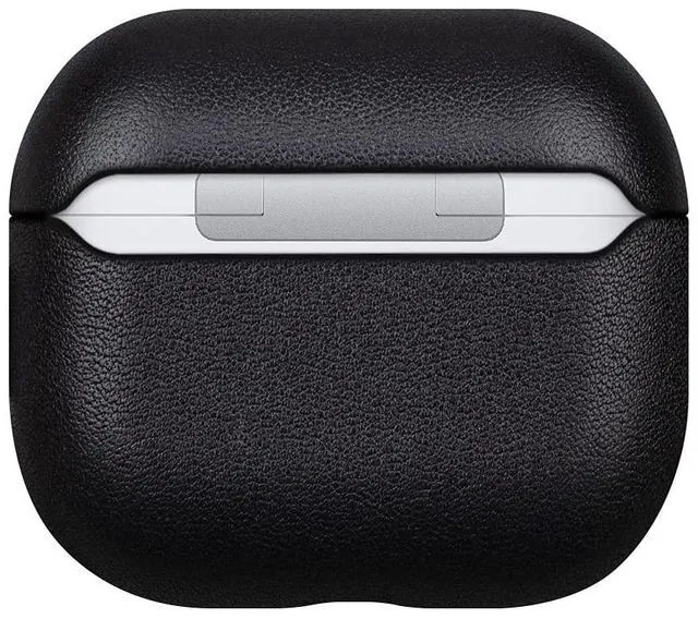 Alt view image 4 of 5 - LOPIE Leather Case Compatible with AirPods 3 (Released in 2021), Handmade Case Fully-Wrapped with Full-Grain Leather, Protective Hard Cover for Gen 3 AirPods (Not for AirPod Pro 3rd Generation), Black