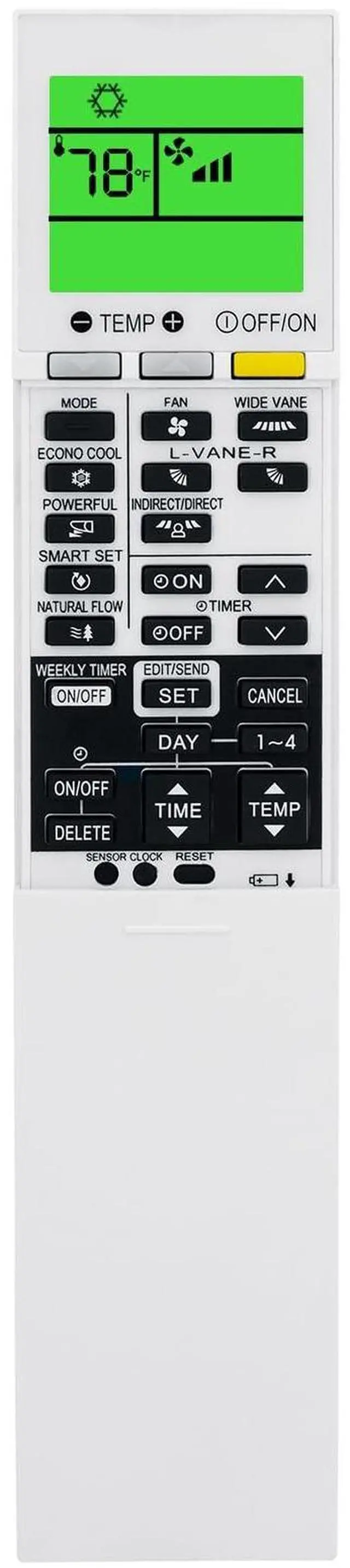 Alt view image 2 of 4 - Replacement for Mitsubishi Electric E2235N426 Remote Control SG20B, with Green Backlight
