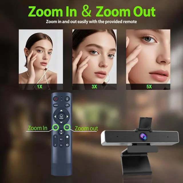 Alt view image 2 of 5 - RETROSUN Replacement Remote Control Compatible with NexiGo N990 4K PTZ Zoomable Webcam