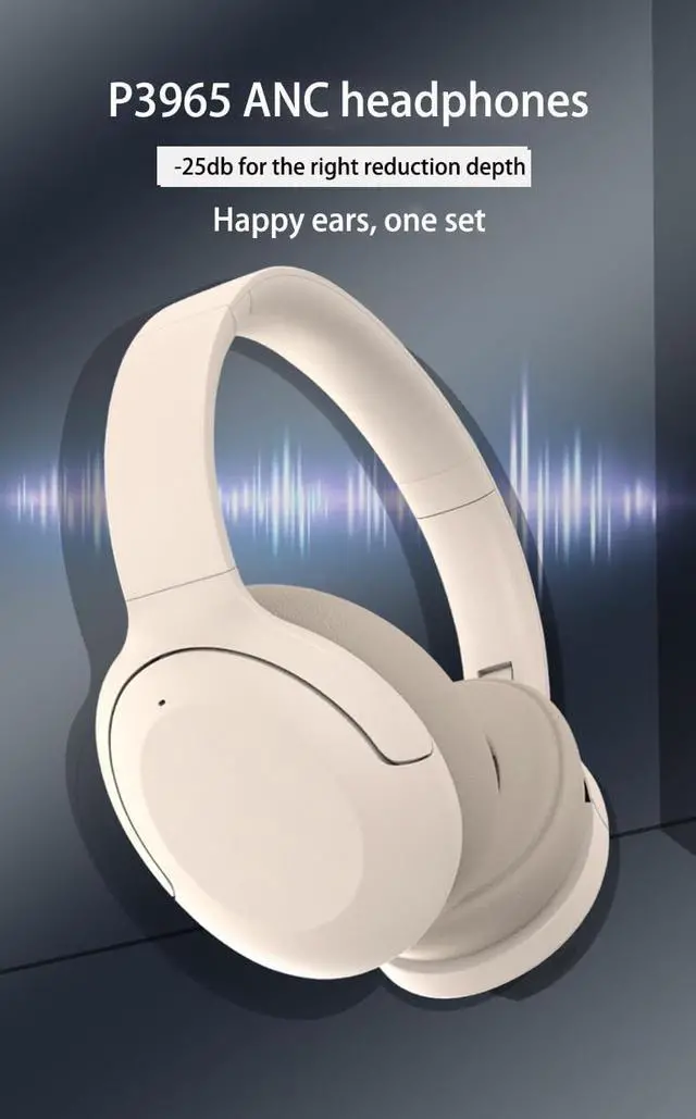 Alt view image 3 of 5 - P3965 Gym Headphones for Women Wireless Bluetooth Headphones,Noise-canceling Active Noise Cancelling, 8+ Hours Battery Life Effectively Filtering Out External Noise and Focusing on Music