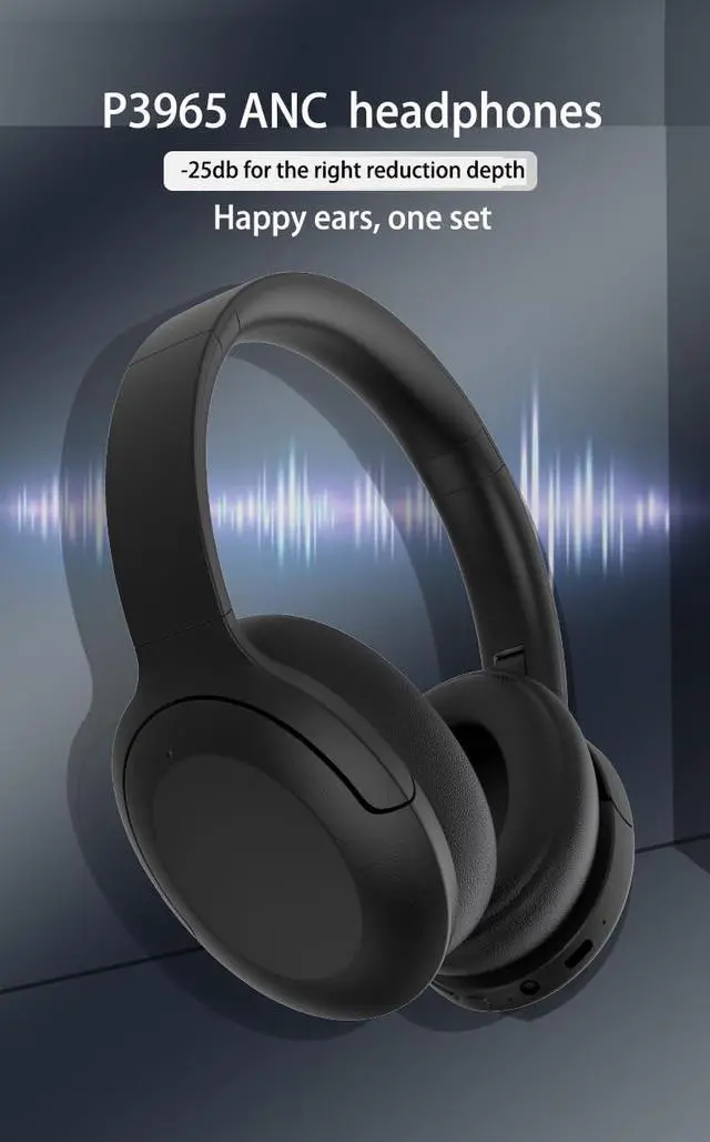 Alt view image 2 of 5 - P3965 Gym Headphones for Women Wireless Bluetooth Headphones,Noise-canceling Active Noise Cancelling, 8+ Hours Battery Life Effectively Filtering Out External Noise and Focusing on Music