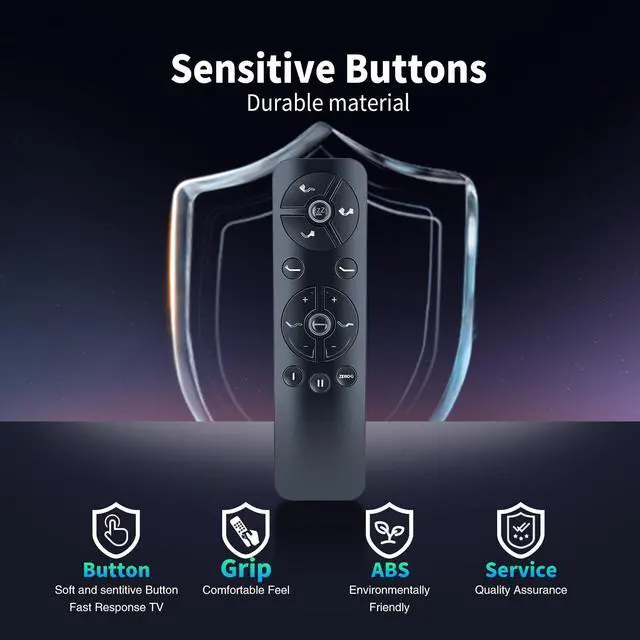 Alt view image 5 of 5 - Snrigw Replacement Remote for Blissful Nights Ananda 12" Pearl and Cool Gel Infused Memory Foam Mattress Adjustable Bed with Head/Foot Massage