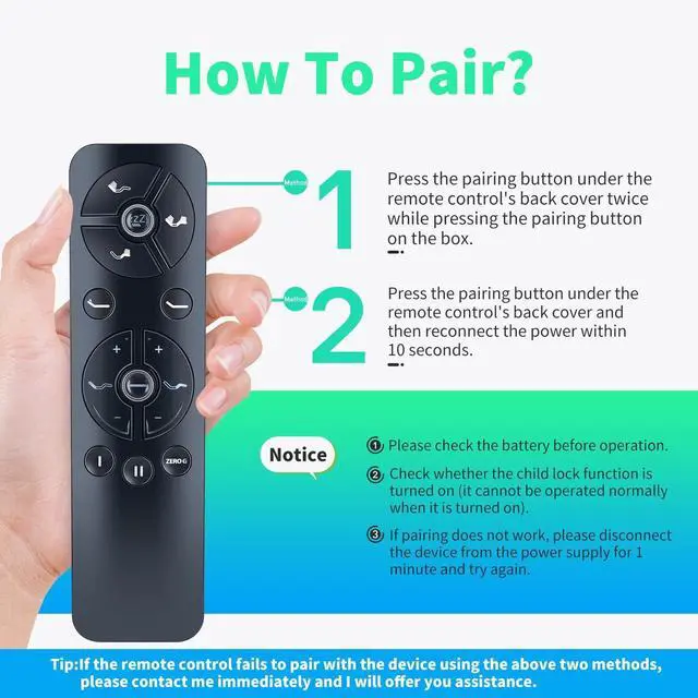 Alt view image 2 of 5 - Snrigw Replacement Remote for Blissful Nights Ananda 12" Pearl and Cool Gel Infused Memory Foam Mattress Adjustable Bed with Head/Foot Massage