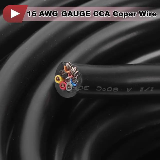Alt view image 5 of 5 - HEROFFIX Electrical Ground Wire Automotive Power Wire 164FT Black TC 1 Pcs 16AWG 8 Conductor Fully Insulated& Soft Touch Jacket Universal