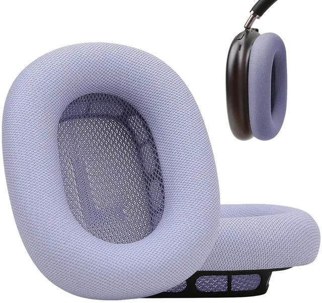 Main image of Laselan Upgraded Silicone Ear Cushions for AirPods Max Headphones 2024, Protein Leather Covered Ear Pads with Silicone & Memory Foam and Magnet (Purple)
