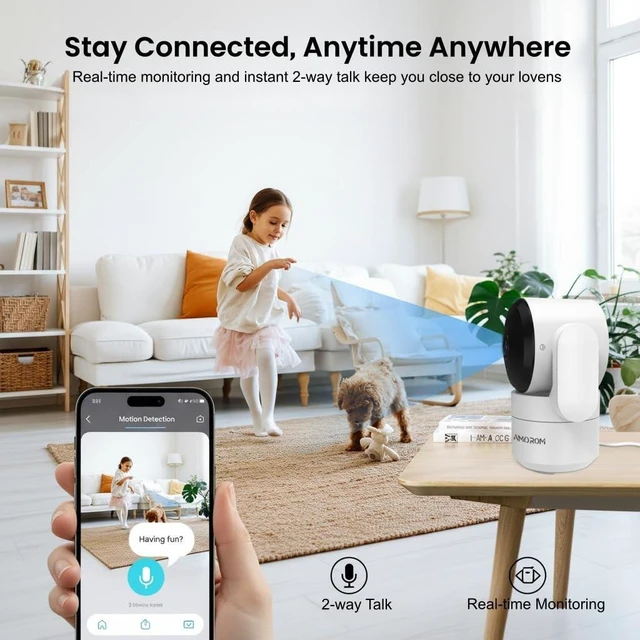 Alt view image 5 of 5 - Home Security Cameras, Alexa Camera for Baby/Elderly/Dog/Cat Monitoring