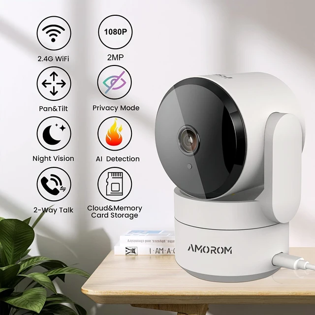 Alt view image 2 of 5 - Home Security Cameras, Alexa Camera for Baby/Elderly/Dog/Cat Monitoring