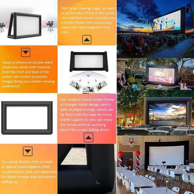 Alt view image 3 of 5 - CZGBRO Inflatable Projector Screen for Outside, 30FT Movie Screen