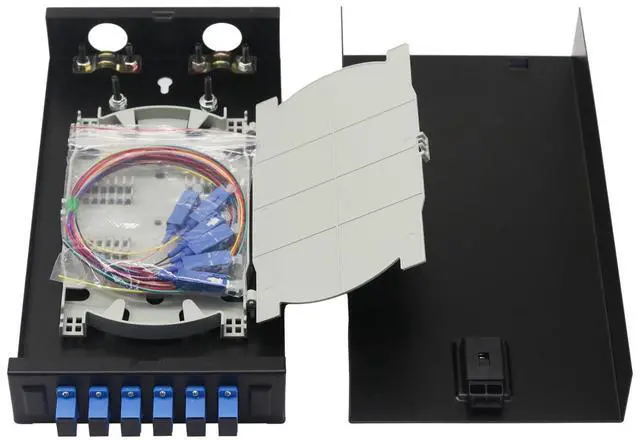 Main image of fyboptwu-6 SC-UPC Singlemode Couplers 6 Core SC Box Fiber Optic Cables Wall Mount Fiber Enclosure with Singlemode SC UPC Kit (Includes Pigtails and Couplers)