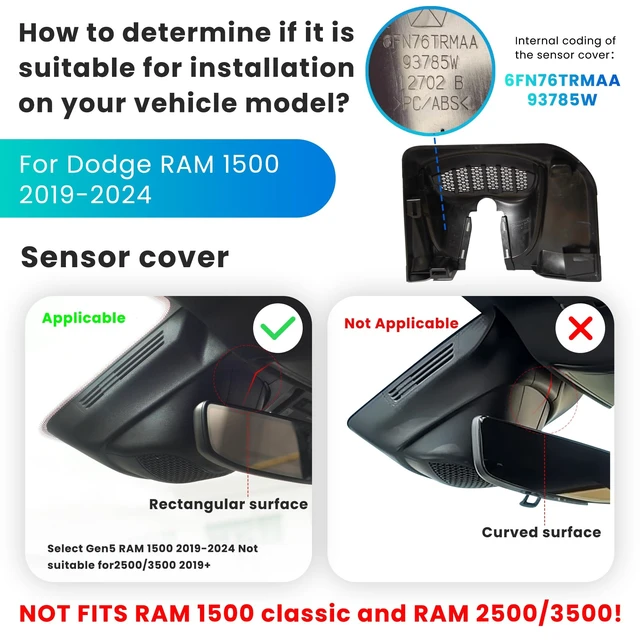 Alt view image 3 of 5 - QHI S87 4K Dash Cam Front Only Fit Dodge RAM 1500 2019-2024