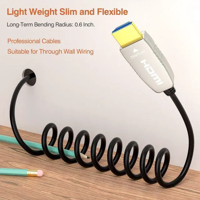 Alt view image 5 of 5 - RUIPRO 4K HDMI Fiber Optic Cable 25 Feet 18Gbps 4K@60Hz ARC HDR10 Ultra Slim Flexible HDMI 2.0b Cable