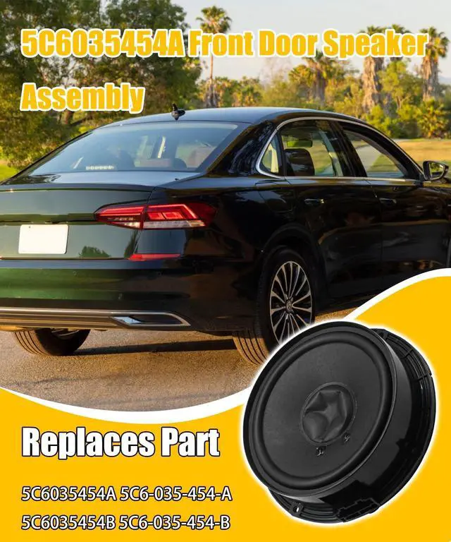 Alt view image 3 of 5 - 5C6035454A Front Door Speaker Assembly Compatible With Volkswagen Passat 2012-2022; Jetta 2011-2018 Bass Loudspeaker Left Driver or Right Passenger Side Front Door Radio Speaker 6 inch 5C6-035-454-A