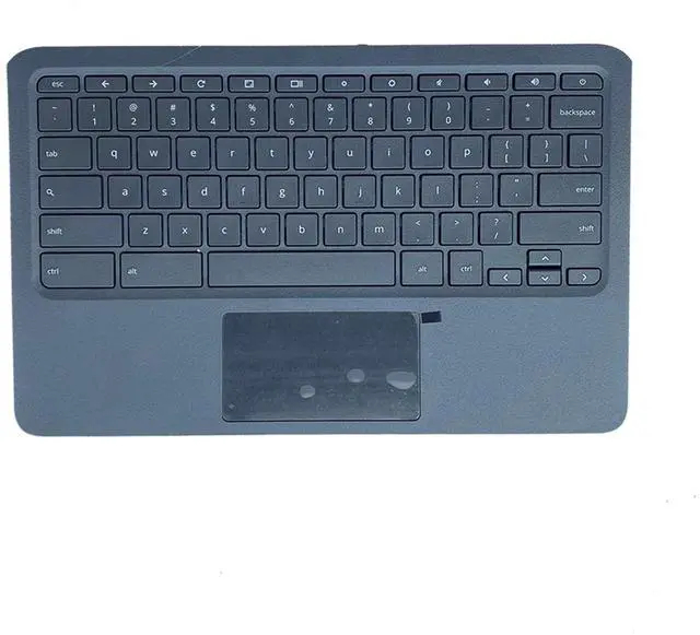 Alt view image 2 of 5 - Lyinsen Replacement for HP Chromebook 11 G7 EE Laptop Upper Case Palmrest Keyboard Touchpad Assembly Part 11.6" L52573-001 Top Cover Black