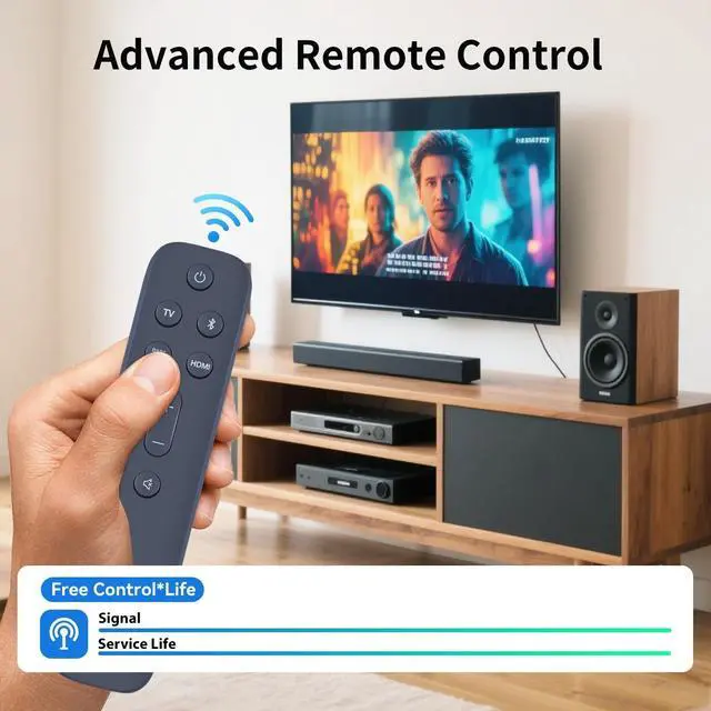 Alt view image 3 of 5 - HZIME New Replacement Remote Control Compatible for JBL Bar 5.1 Surround Sound Bar System JBL2GBAR51IMBLKAM, for Bar 2.1 Deep Bass (MK2)