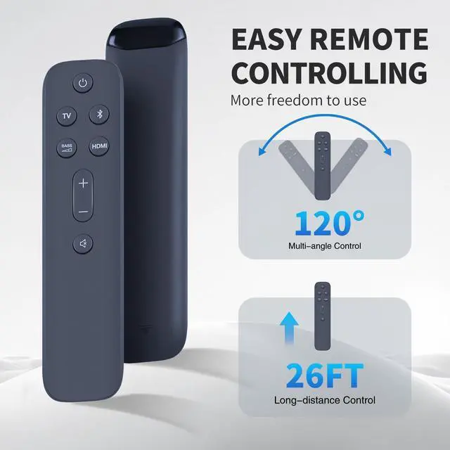 Alt view image 5 of 5 - HZIME New Replacement Remote Control Compatible for JBL Bar 5.1 Surround Sound Bar System JBL2GBAR51IMBLKAM, for Bar 2.1 Deep Bass (MK2)