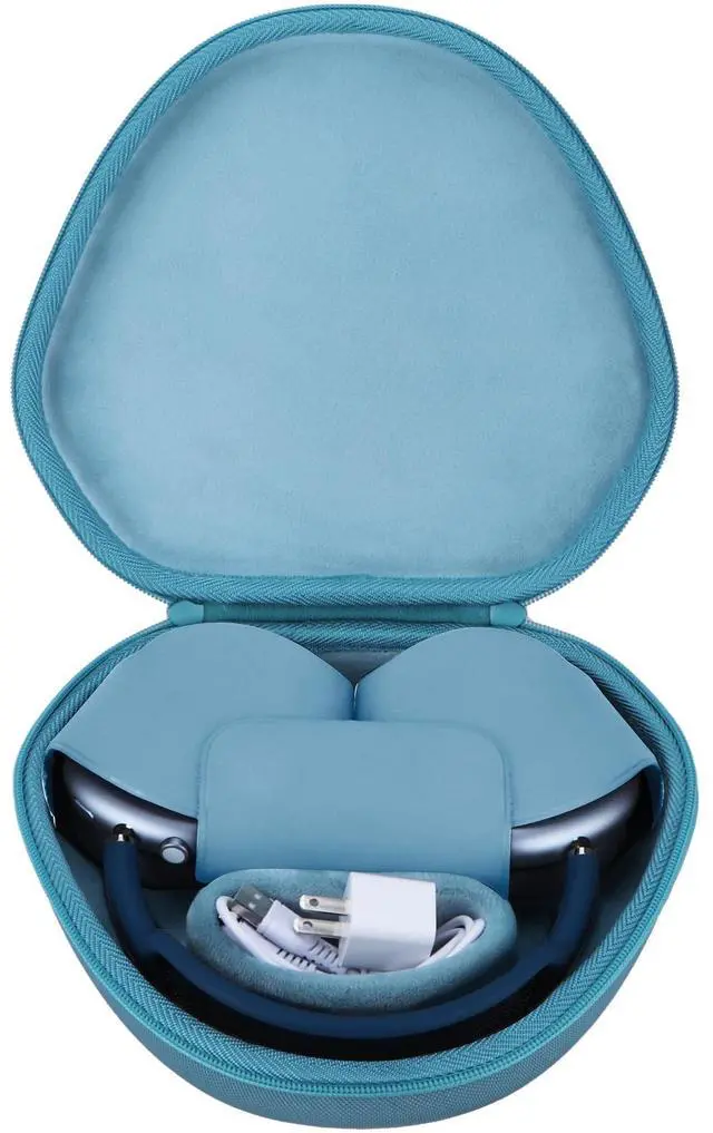 Alt view image 2 of 5 - Peyyargo Hard Carrying Case with Sleep Mode Replacement for Apple AirPods Max Wireless Over-Ear Headphones (Light Blue)