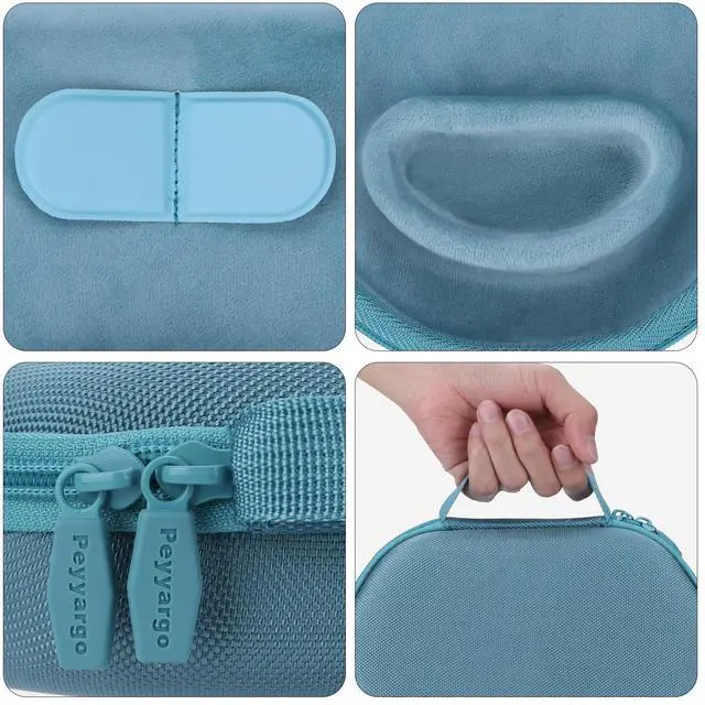 Alt view image 5 of 5 - Peyyargo Hard Carrying Case with Sleep Mode Replacement for Apple AirPods Max Wireless Over-Ear Headphones (Light Blue)