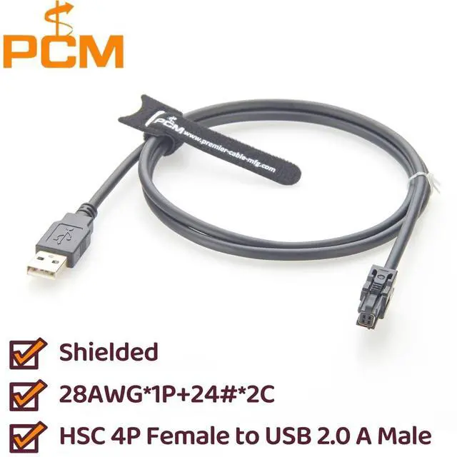 Alt view image 2 of 5 - HSC to USB Extension Cable USB 2.0 Male to HSC 4 Pin A Code Female Automotive Diagnostic High-Speed Connector Cable for ECU Programming, Vehicle Data Logging, ADAS, Camera Modules(1M/3.28FT)