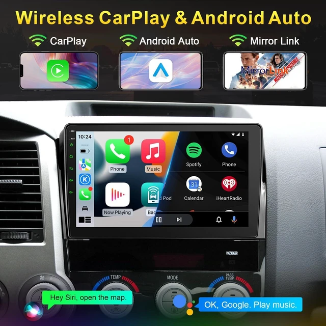 Alt view image 2 of 5 - Car Radio for Toyota Tundra 2007-2013 Sequoia 2008-2012 not fit JBL with Wireless CarPlay & Android Auto, 10 Inch Toyota Tundra Head Unit with Bluetooth GPS Navigation SWC FM Radio