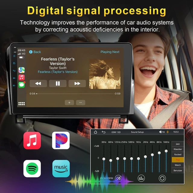 Alt view image 4 of 5 - Car Radio for Toyota Tundra 2007-2013 Sequoia 2008-2012 not fit JBL with Wireless CarPlay & Android Auto, 10 Inch Toyota Tundra Head Unit with Bluetooth GPS Navigation SWC FM Radio