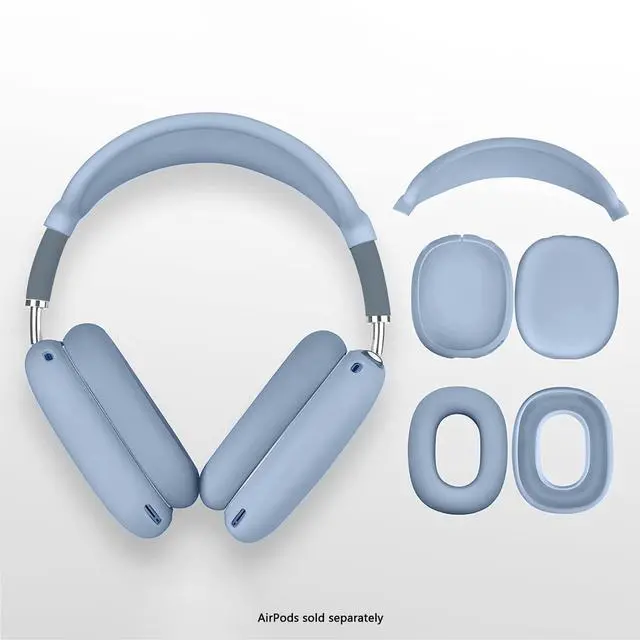 Alt view image 3 of 5 - SaharaCase - Silicone Combo Kit Case for AirPods Max Headphones, Sky Blue, (HP00185)
