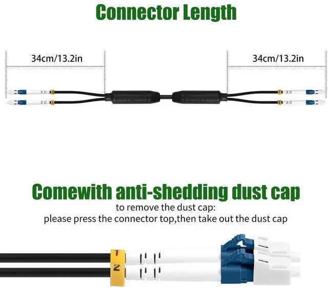 Alt view image 3 of 5 - Fibergaga-50M(165ft Outdoor Armored OS2 LC to LC Fiber Patch Cable,SM Single Mode Duplex 9/125um Direct Burial Fiber Optic Jumper Cord,IndustrialTPU OD-5mm with Pulling Eye Kit Installed on one end