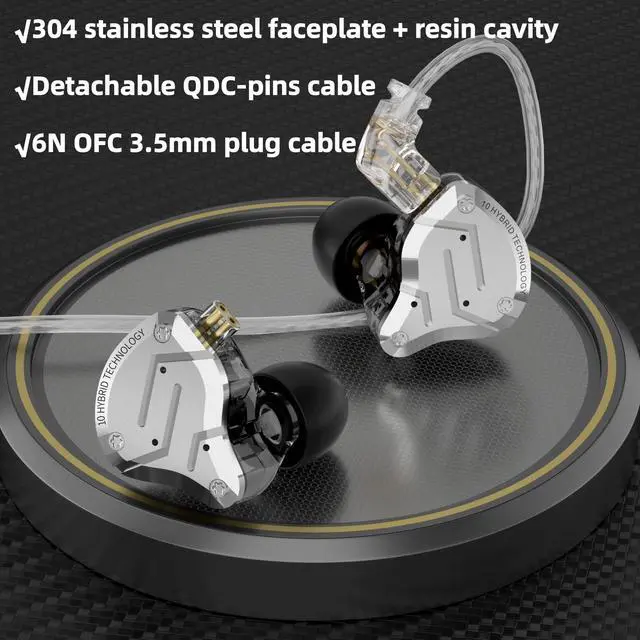 Alt view image 3 of 4 - KZ ZS10 PRO in Ear Monitor Headphones, 4BA+1DD 5 Hybrid Driver Gaming Earbuds Wired Earphones, HiFi Clarity Sound Immersive Bass IEMs for Gaming Musician Audiophile (Matte Black Without Microphone)