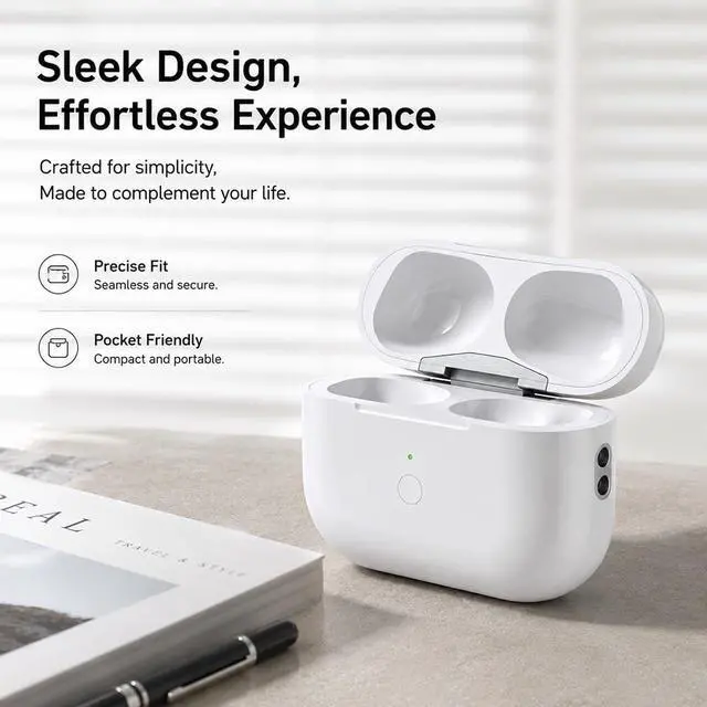 Alt view image 3 of 5 - SWINCHO Charging Case for AirPods Pro 2 & 1 ^^ Easy Pairing with Sync Button USB-C & Wireless Charging Case Replacement for AirPod Pro 1st & 2nd Generation