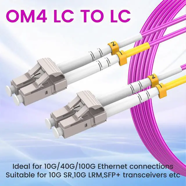 Alt view image 5 of 5 - SpeedyCables- OM4 LC to LC Fiber Patch Cable 50m/164ft, 40G/100Gb 50/125um Multimode Duplex MMF Fiber Optic Cable Cord LSZH(Magenta) - Length Option:0.2m-200m