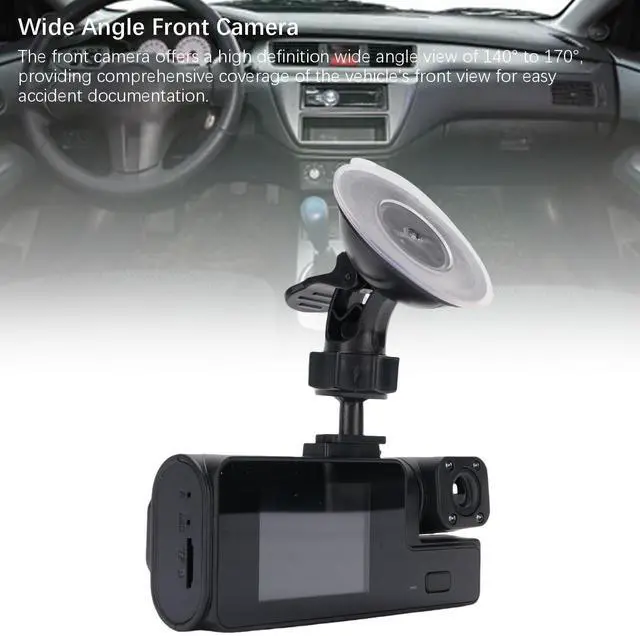 Alt view image 5 of 5 - SENECESLI 3 Channel Dash Cam with Front, Rear & Interior Recording ^^ 1080P Front + 720P Inside + 480P Rear, 170 Wide Angle, Parking Assistance, 32GB Included, Expandable to 128GB