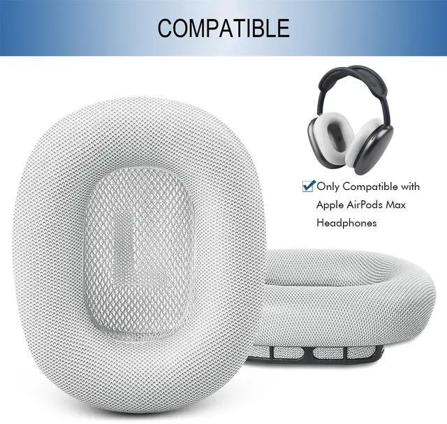 Alt view image 2 of 5 - GEVO Upgraded Ear Cushions Replacement Earpads for AirPods Max 1 & 2 Headphones, Protein Leather Ear Pads Ear Covers Cups with Memory Foam and Magnet for AirPods Max 1 & 2 (Silver)
