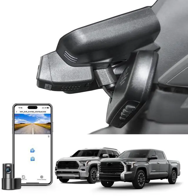 Main image of 4K Front & 2K Rear 2 Channel HDR Dash Cam, Dual STARVIS 2 IMX678 IMX675, Custom Fit for Toyota Tundra 2022-2026 & Sequoia 2023-2026 (Model B), Limited SR SR5 TRD etc, 5GHz WiFi, GPS, 128GB Card