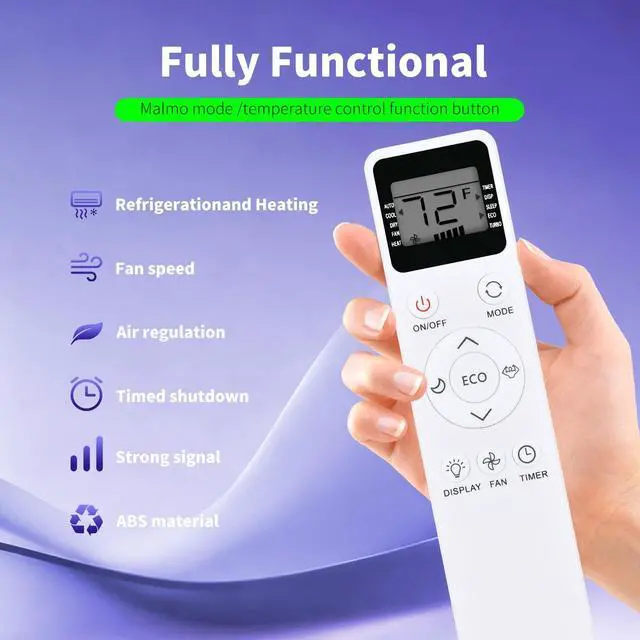 Alt view image 4 of 5 - Snrigw Replacement Remote Control for Emerson Quiet Kool,Vremi EQK, TCL, Elgin Air Conditioner Compatible with EARC5RD1,EARC8RSE1,EARC12RE1,EARC15RSE1,EARC10RSE1,EARC6RSE1 Window AC Units